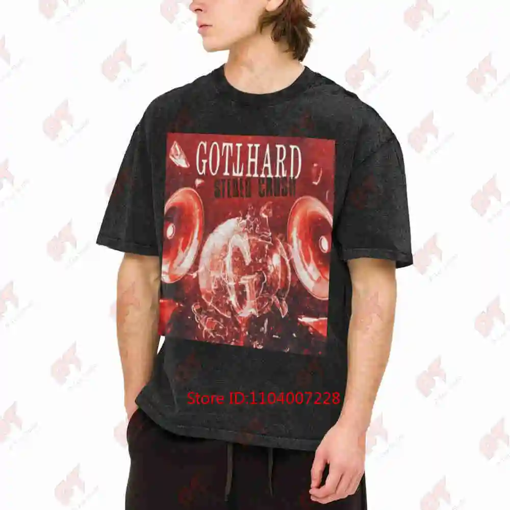 Gotthard Band Stereo Crush Vintage Washed Tee Pure Cotton T-Shirt
