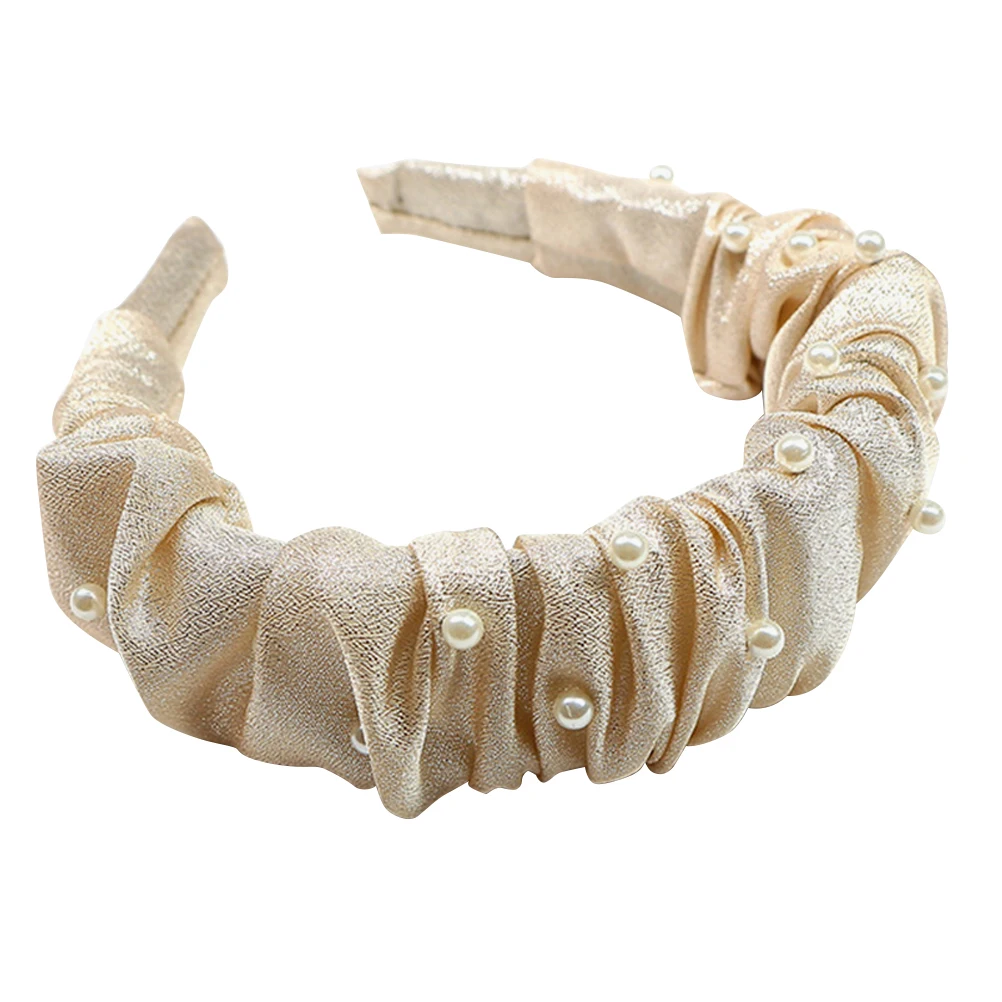 

Pearl Headband Wide Headdress Pearls Band Non Slip Hoop Women Hair Fashion Hair Hoop Durable Long Lasting Use Beautiful Color