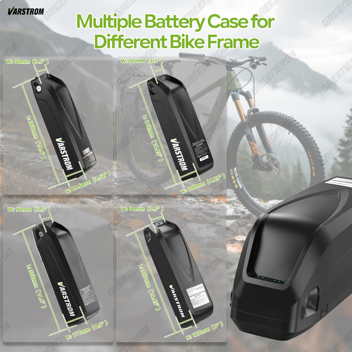 Hai-long Ebike Battery 20AH 13AH - 52V 48V 36V Electirc Bike Battery for 1000W 750W 250W Bafang Tongsheng or Other Motor