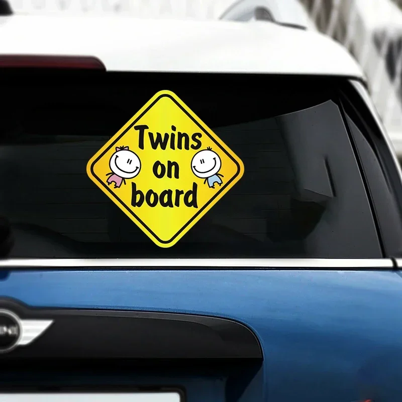 Self-adhesive Decal Twins on Board Car Sticker Waterproof Auto Decors on Bumper Rear Window