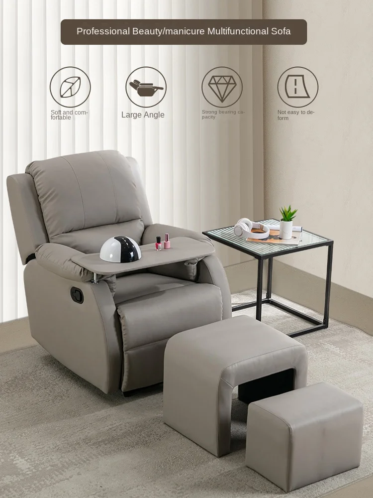 Nail and eyelash salon sofa, beauty and foot chair, embroidered lounge chair, multifunctional electric single person foot bath