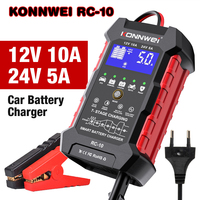 KONNWEI RC-10 12V 10 A 24V 5A Car Battery Charger Full Automatic Fast Charging Pulse Repair Battery Charger Lead Acid AGM Gel