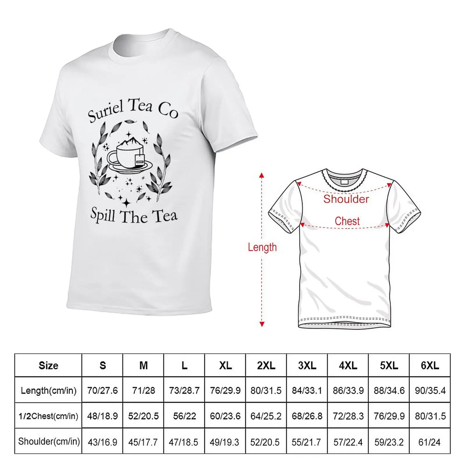 Funny Suriel Tea Co Spill The Tea Quote Tea Cool T-shirt customizeds for a boy Aesthetic clothing mens clothes