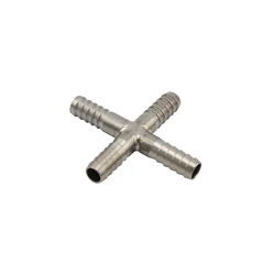Stainless steel Hose Splicer Type Cross Four-way Tee T-Shaped Hose Barbed Fitting With 8mm Beer Hose Home Brewing
