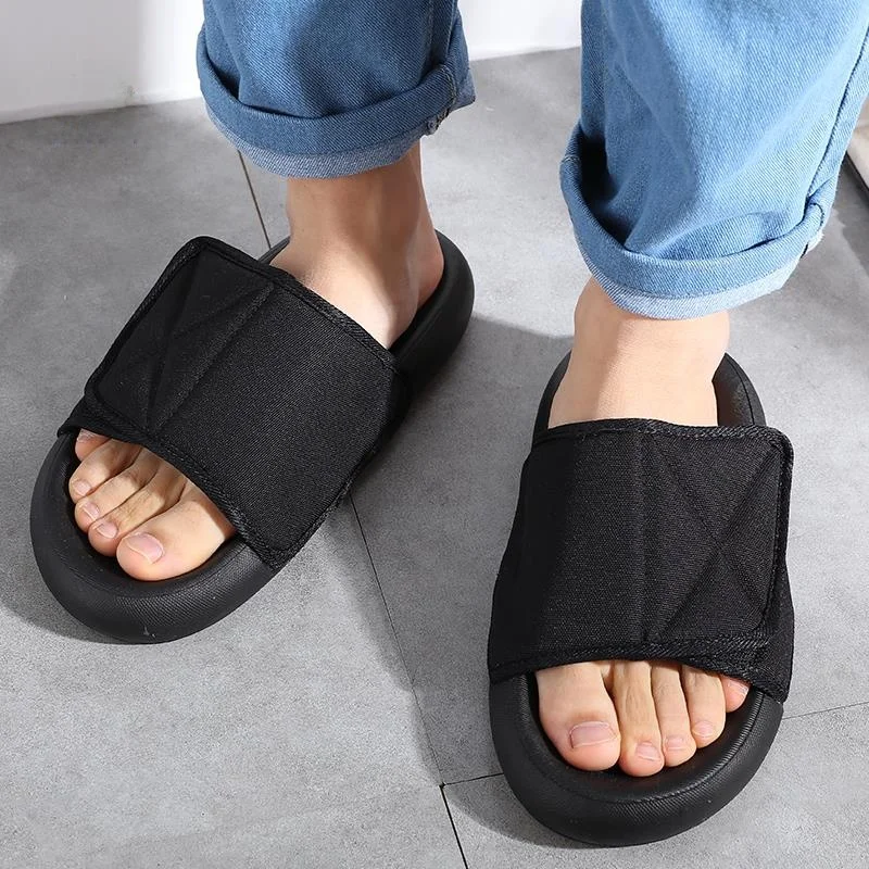 

Extra Large Size Men's Foot Pain Relief Slippers Wide Foot Accommodating Adjustable Sandals for ly Swollen Feet