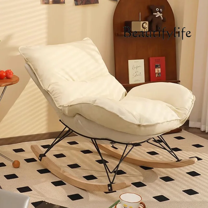 

X Wood Orange Rocking Chairs Bedroom Metal Balcony Floor Lounge Chair Living Room Adults Poltrone Da Salotto Home Furniture