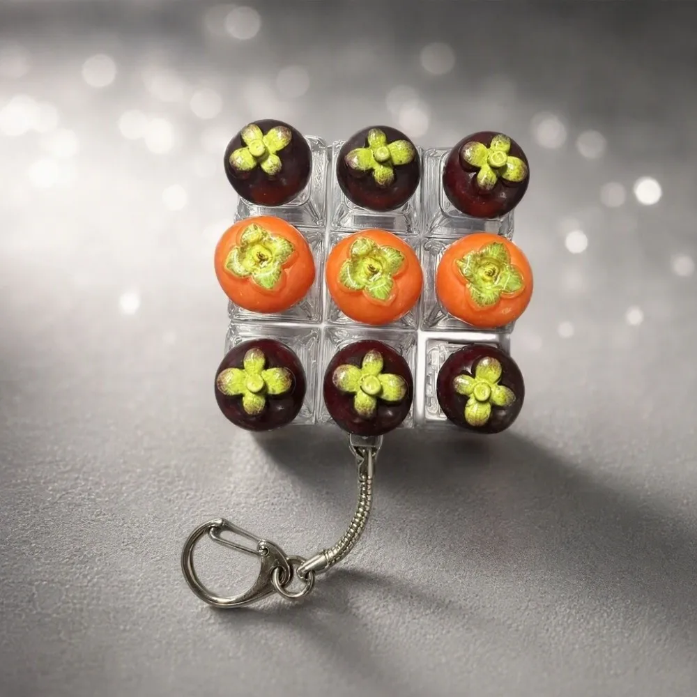 9-Key Fruit Decompression Button Transparent Dual-Tone Cute Glow Design Mini Keyboard Pendant Simulation Keyboard Luminous