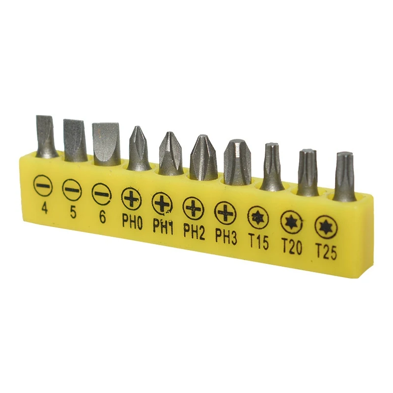 10pcs Screwdriver Head Bit High Speed Steel Woodworking Drill Bit Set for Hardwood Softwood&Plywood Woodworking Power Tools Set