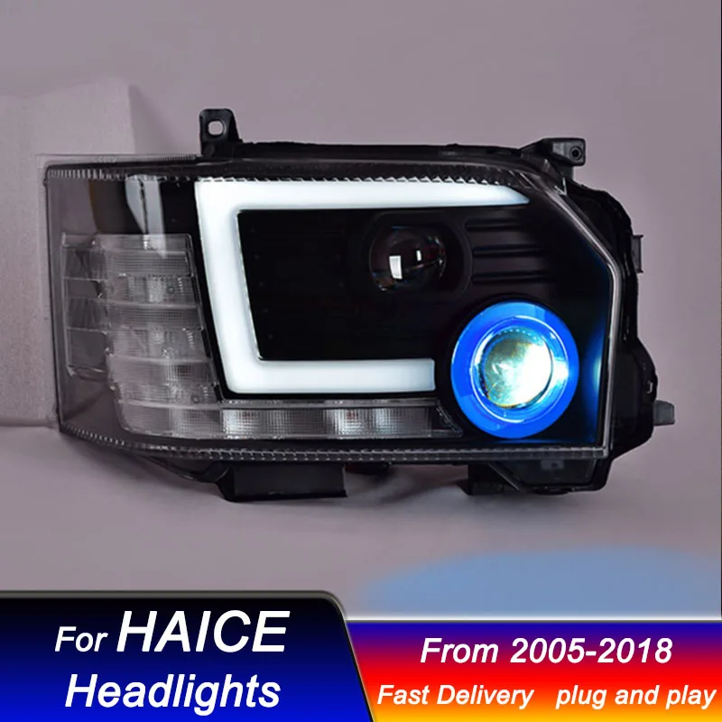 سيارة Led المصابيح الأمامية لتويوتا هايس 2005-2018 نمط جديد LED رئيس مصباح ترقية DRL ديناميكية مصباح إشارة الجبهة ضوء الجمعية