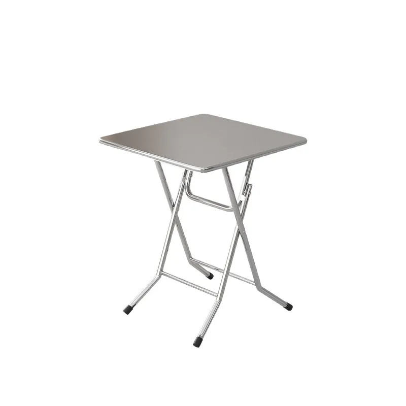 Milk tea shop, catering shop, snack bar, stainless steel folding square table, barbecue shop table and chair combination