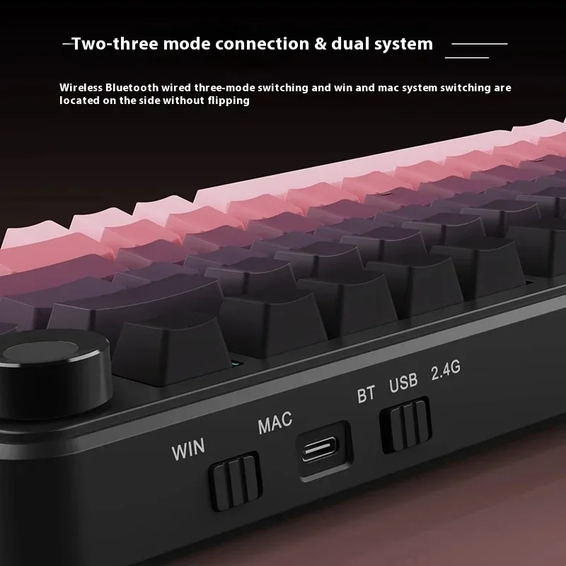 아자즈 AK820 맥스 기계식 키보드 유선 75% 화이트 라이트 가스켓 풀 키 핫스왑 e스포츠 게이밍 키보드 PC 노트북용 커스텀