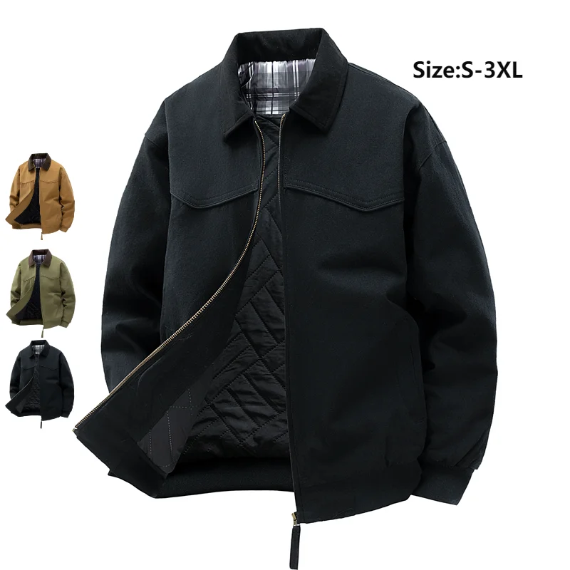 TAFN 2025 Winter Keep Warm Brand Tops Versatile Loose Outdoors Adult Coat Stand-Up Collar Thickening Keep Warm Cotton Men Jacket