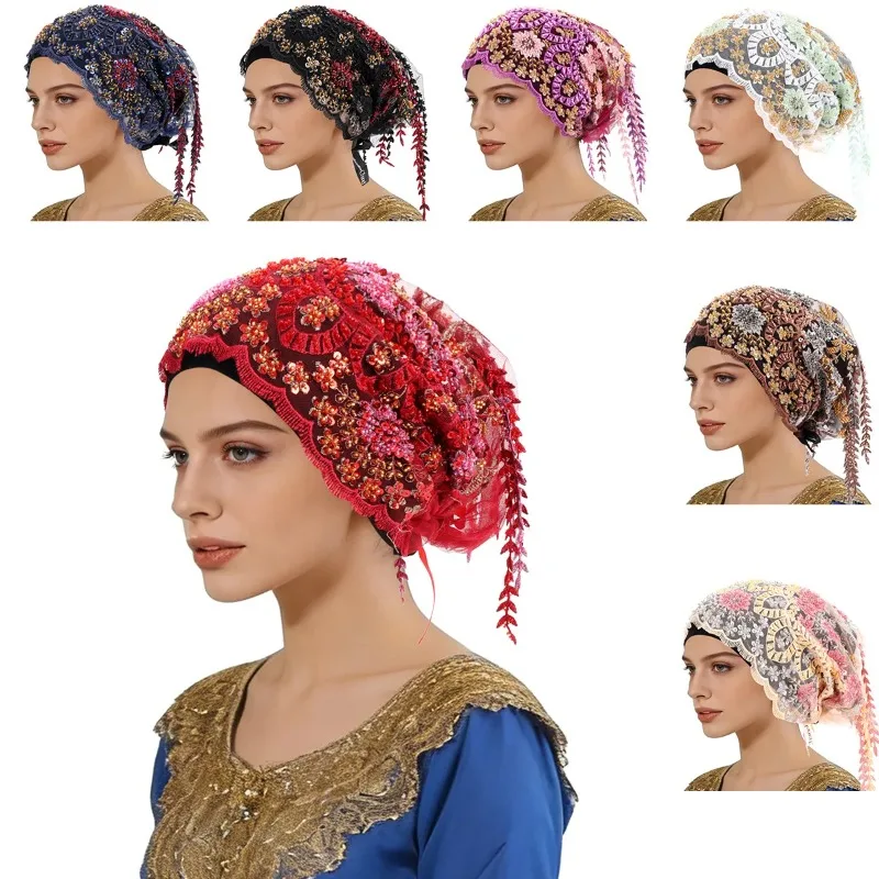

2026 New African Headtie Turban Nigeria Auto Gele Head Wraps Auto Gele Women's Turban Cap Wedding Geles Muslim Head Wraps Bonnet