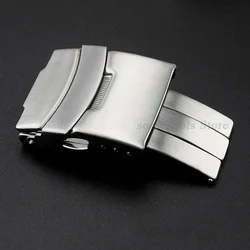 Solid Watch Buckle for Seiko Diving Style Stainless Steel Watch Clasp 18mm 20mm 22mm 24mm Metal Folding Button Watch Accessories