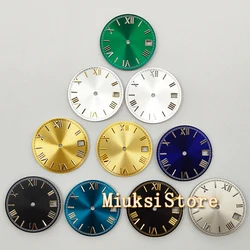 28.5mm Sterile Dial Black Blue Green White Watch Dial With Date Fit NH35 Watch Automatic Movement Parts