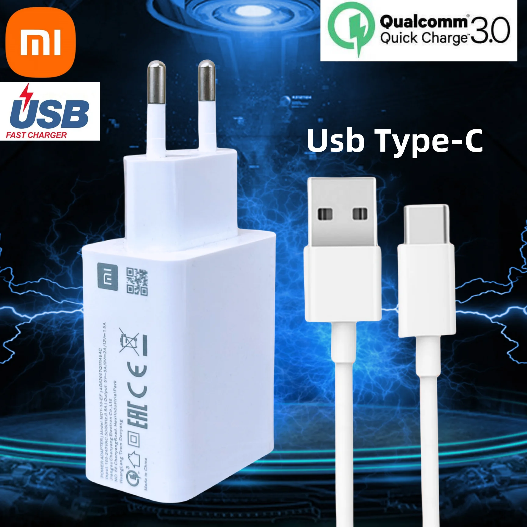 Original Xiaomi Redmi 13C Charger QC 3.0 Quick Charge Genuine Usb EU Adapter For Poco C65 C40 M3 Redmi Note 8 Pro 9s 9 13R 5G