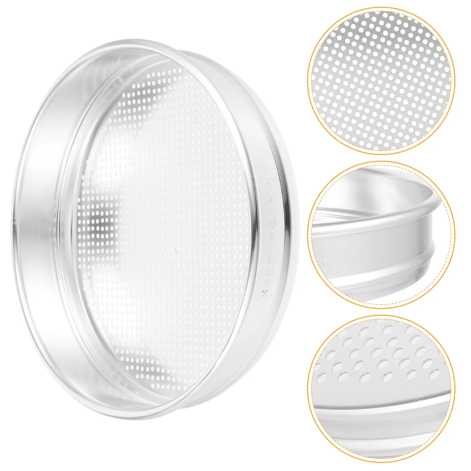 Stainless Steel Test Sieve 3Mm Aperture Round Standard Sample Sieve for Grain Screening Lab Industrial Soil Gardening