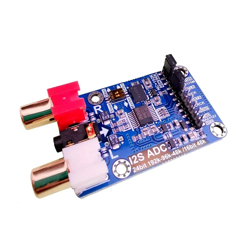 Dlhifi I2S ADC Hifi Audio Acquisition Card Module WM8782S Master Slave Mode Development Board 24BIT 192K 96K 48K Blue 1 PCS-A25R