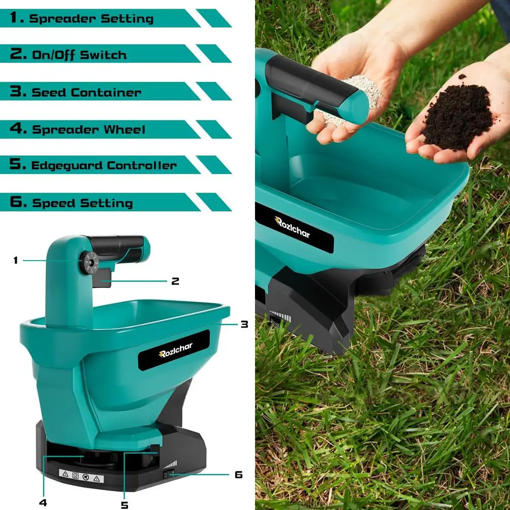 Year-Round Adjustable Seed Spreader Makita 18V Battery Easy to Use