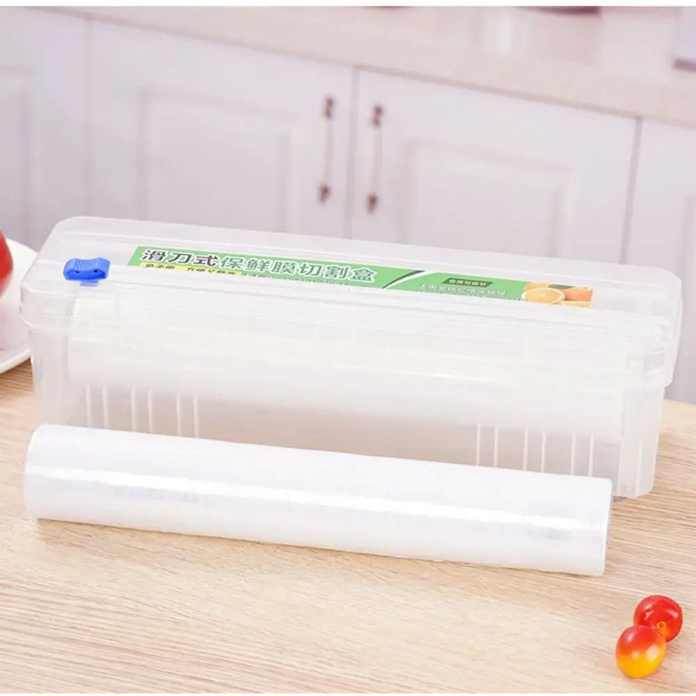 DIY Film Storage Holder Restaurant Plastic Cutter Easy to Cut Kitchen Sealing Food Wrap Dispenser Cutting Box Gadgets