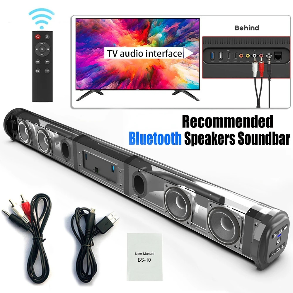 BS-10 Portable Bluetooth Speaker 3D Stereo Surround Desktop Home TV Computer Outdoor Ultra Power Sound TV Projector Subwoofer