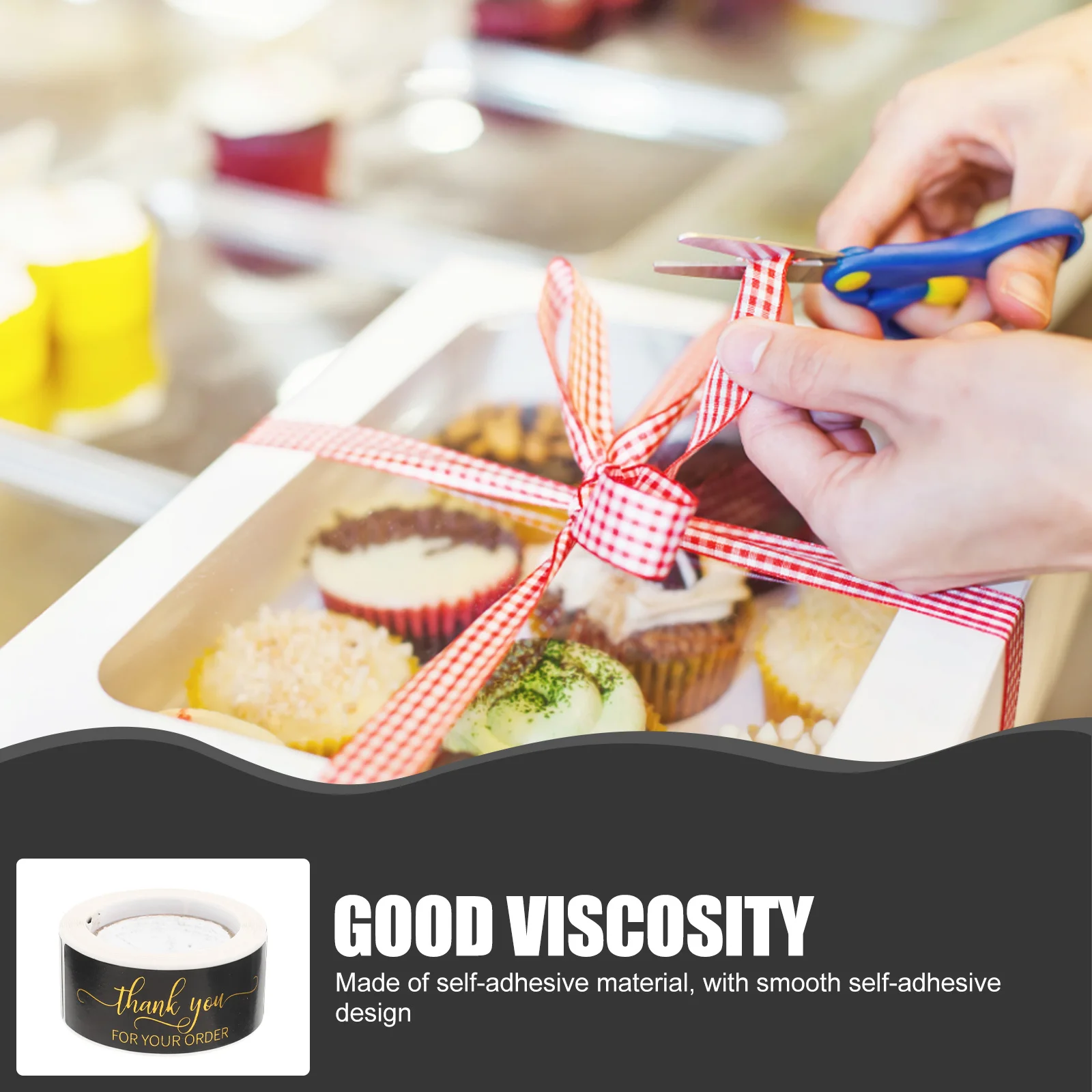 

2 Rolls Multi-Function Seal Stickers Smooth Adhesive Decorative Gift Stickers for Packaging Baking Candy Bags Envelopes Home Use