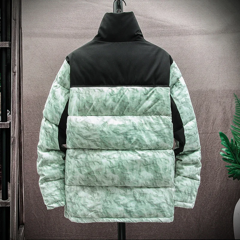 Nowa zimowa 2023 kurtka do kamuflażu mężczyźni zagęścić Parka w stylu Casual ubranie wierzchnie w rozmiarze Slim Fit ciepła odzież wierzchnia Patchwork mężczyzna gruba kurtka Plus rozmiar 4XL