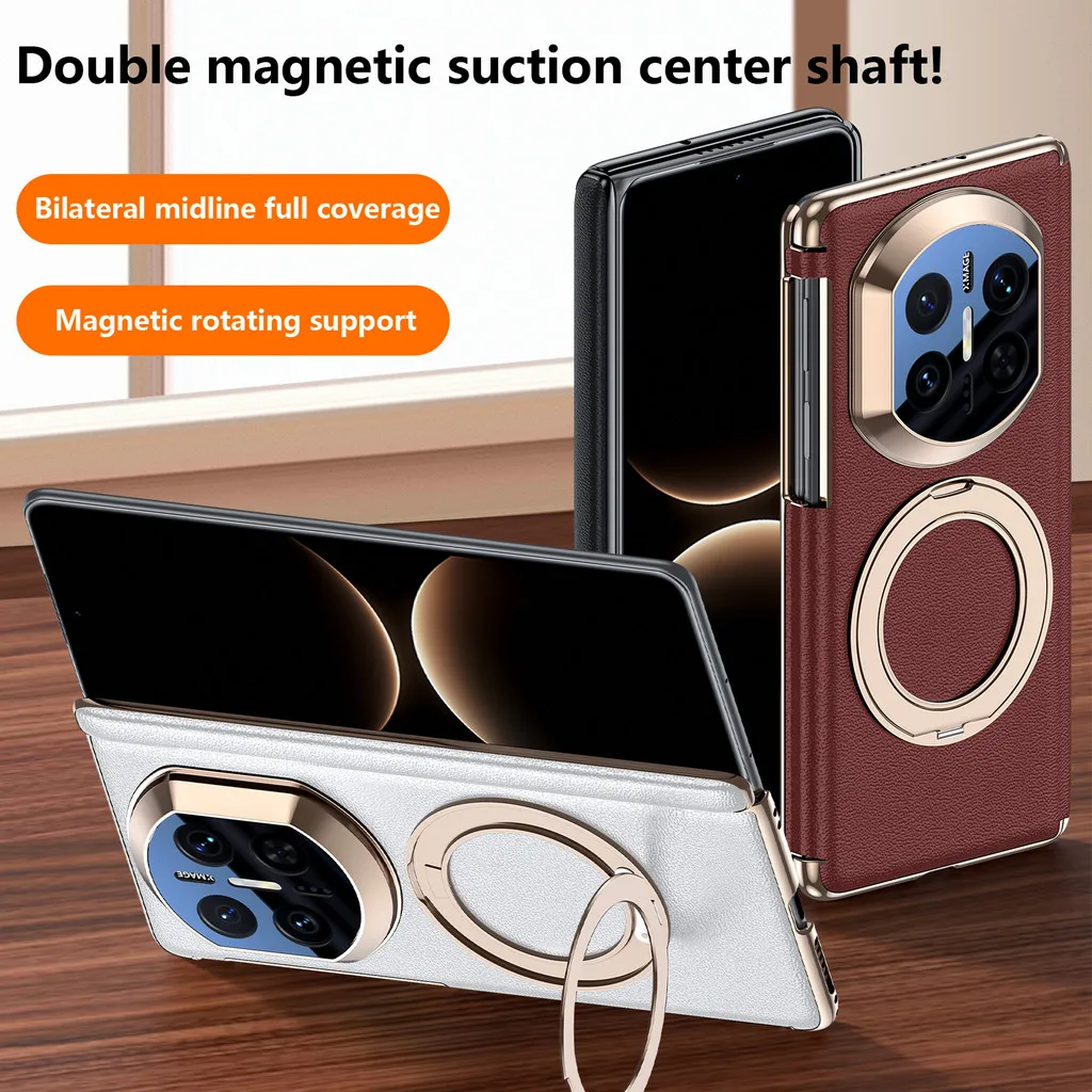 

360° Rotation Bracket Case For Huawei Mate X7 X6 Matex7 5G Double Magnetic Folding Leather Protective Cover