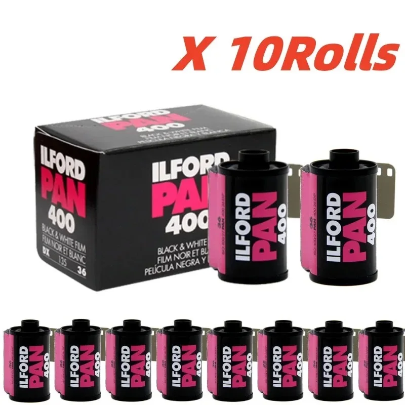 1-10 Roll ILFORD Pan 400 Black And White Film 135 35mm B&W Negative Film 36 Exposure/Roll Suitable For Kodak Film Cameras