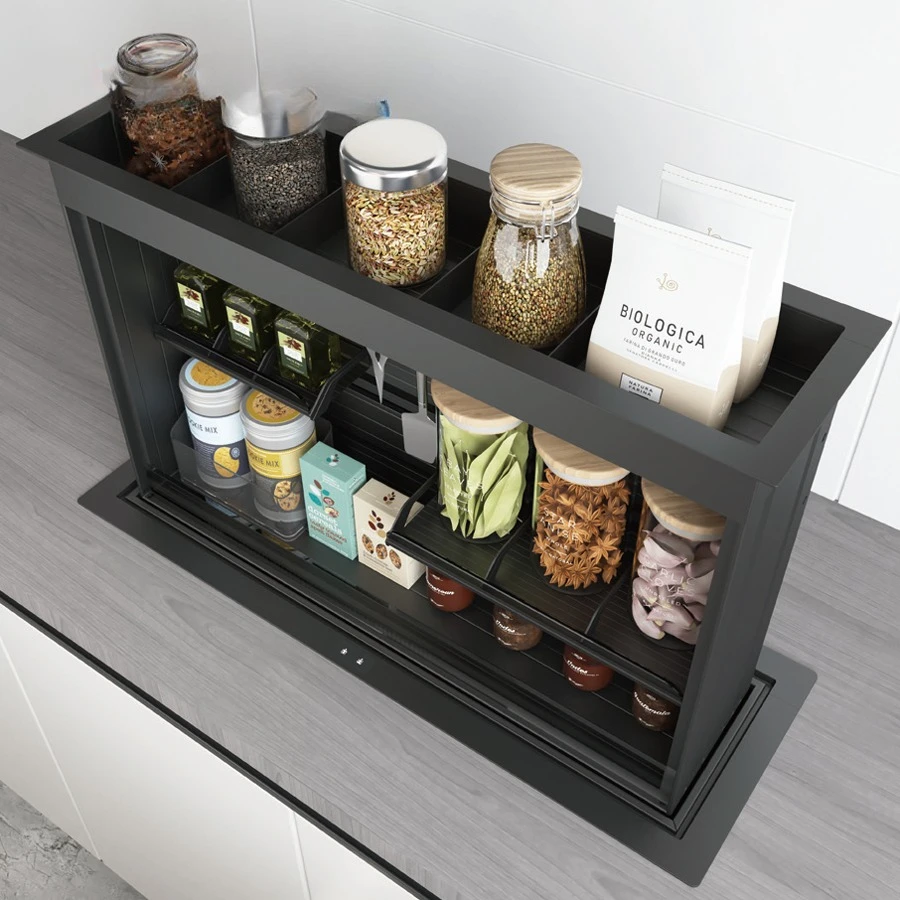 For modern smart kitchens, automatic cabinets, voice-activated electric lift racks, pantry baskets with cabinets
