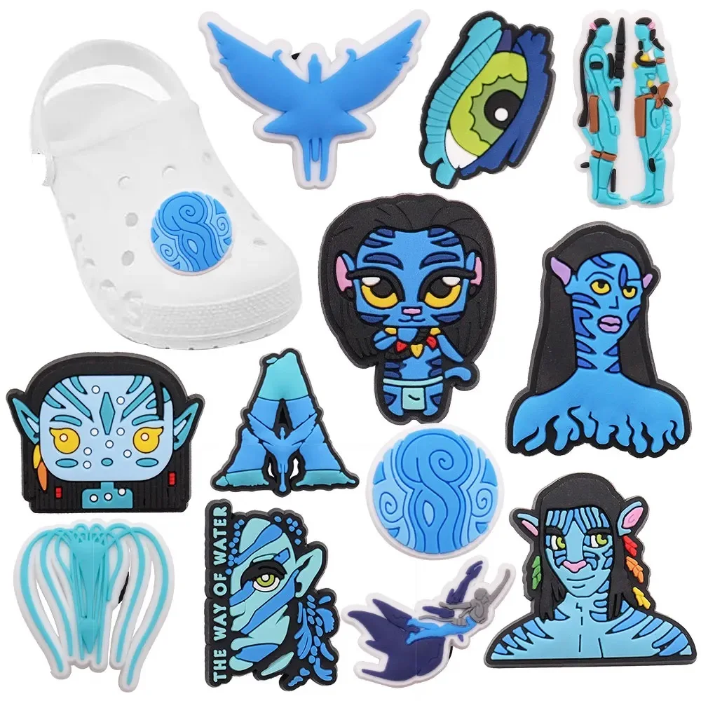 Banshee-dijes para zapatos de jardín de PVC para niños, 1 piezas, dibujos animados, Avatar, Pandora Na'vi, hebillas decorativas, regalo x-max, gran oferta