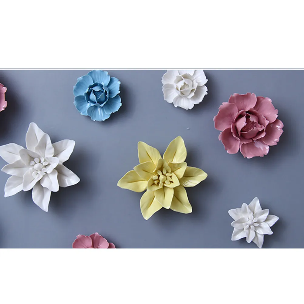 Ceramic Decor Artistic Wall Flowers Decoration Hanging Sculpture Artificial for Arts view 4