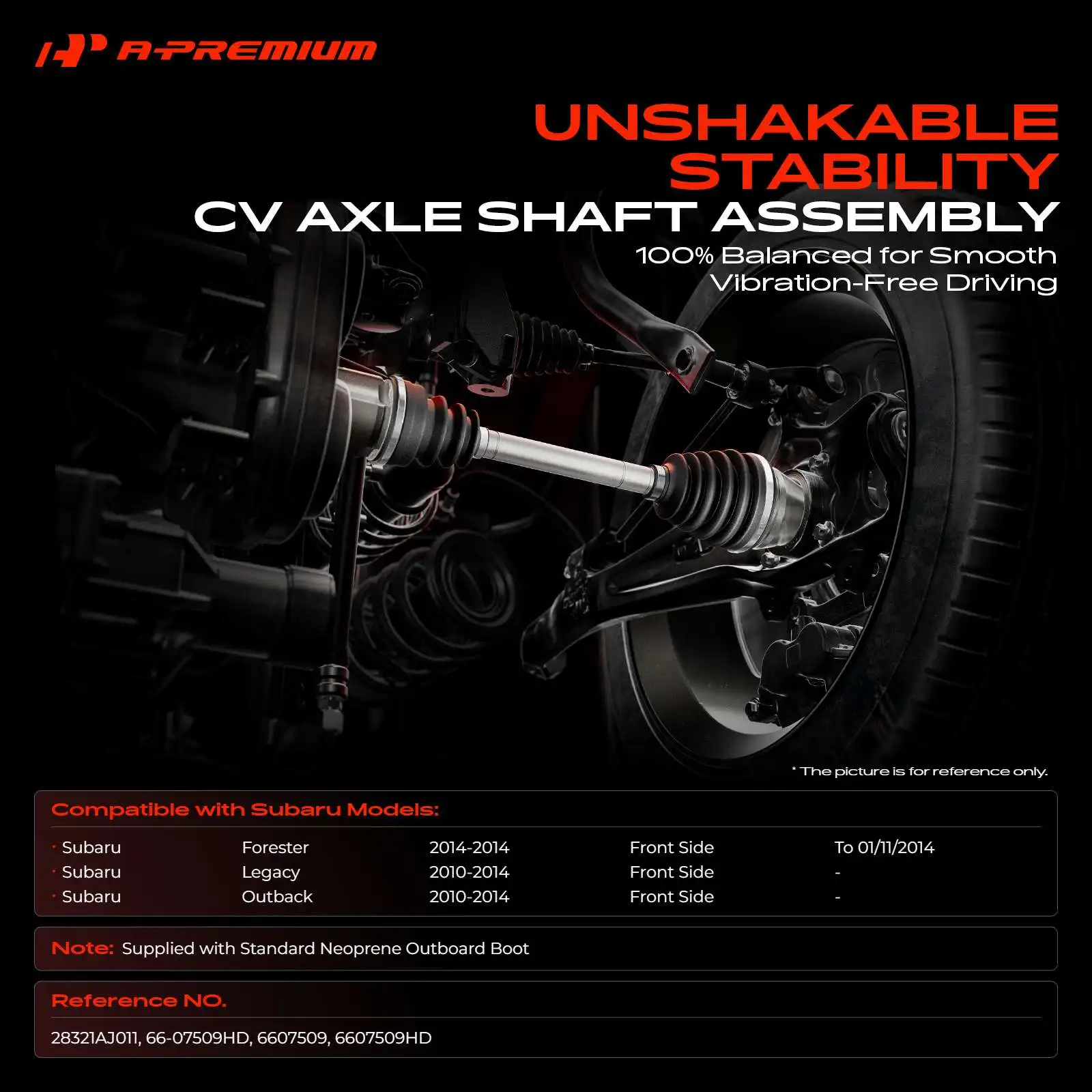 A-Premium Front CV Axle Assembly for Subaru Outback Legacy 2010-2014 Forester 2014