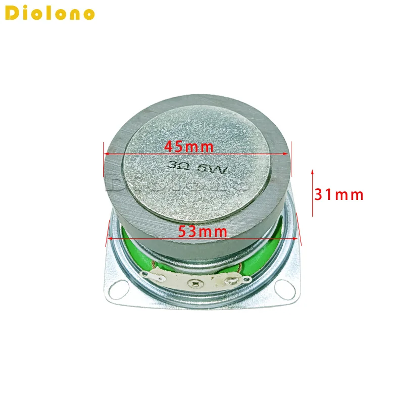 3Ohm 5W 53MM 52mm 2inch Musical Flowerpot Loudspeaker 45mm External Magnetic Speaker Foam Green Edge Bright Cap Height 31mm