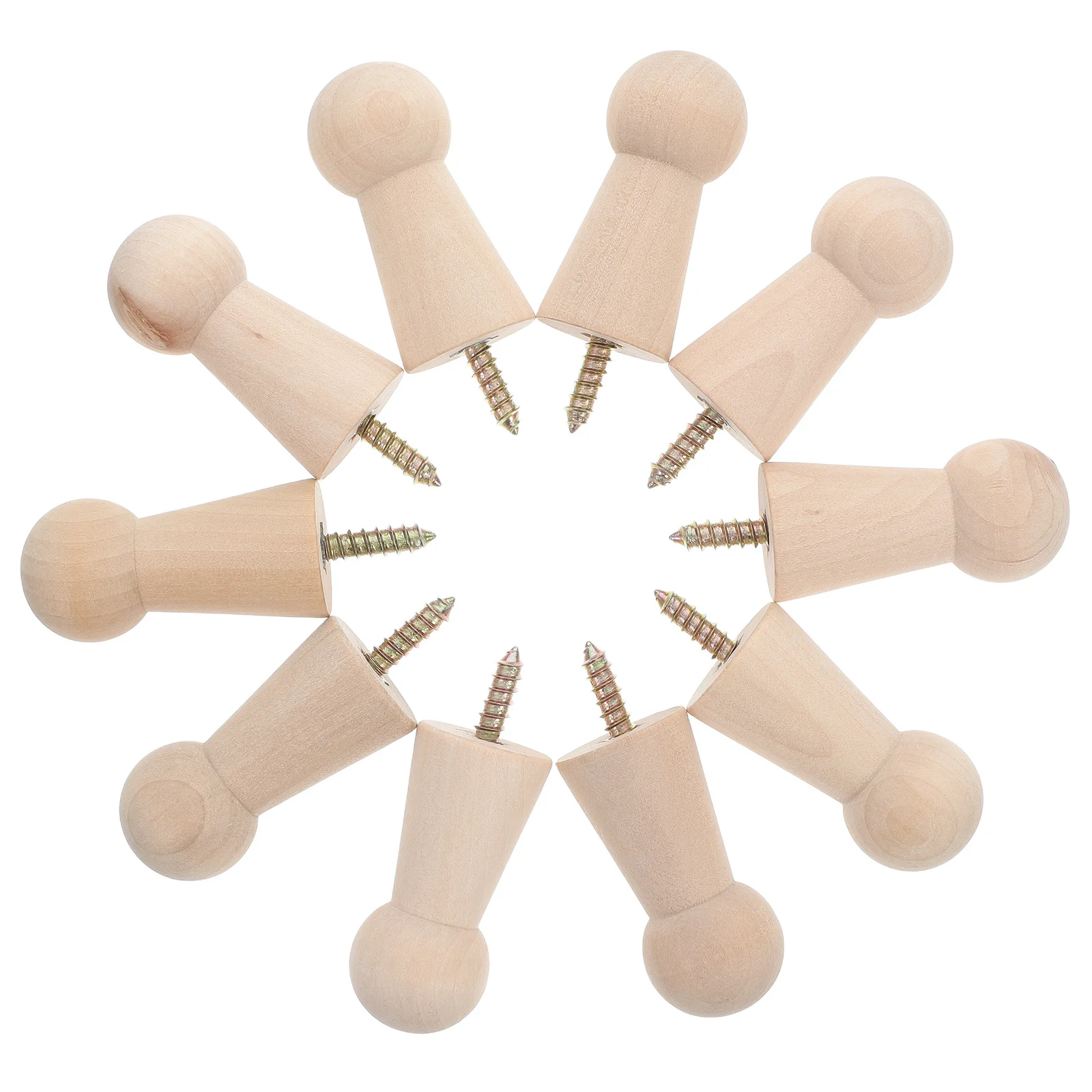 

10Pcs Solid Wood Coat Hooks Wall Mounted Rustic Shaker Pegs Organizer for Entryway Bathroom Kitchen Hat Bag Hanger Rack