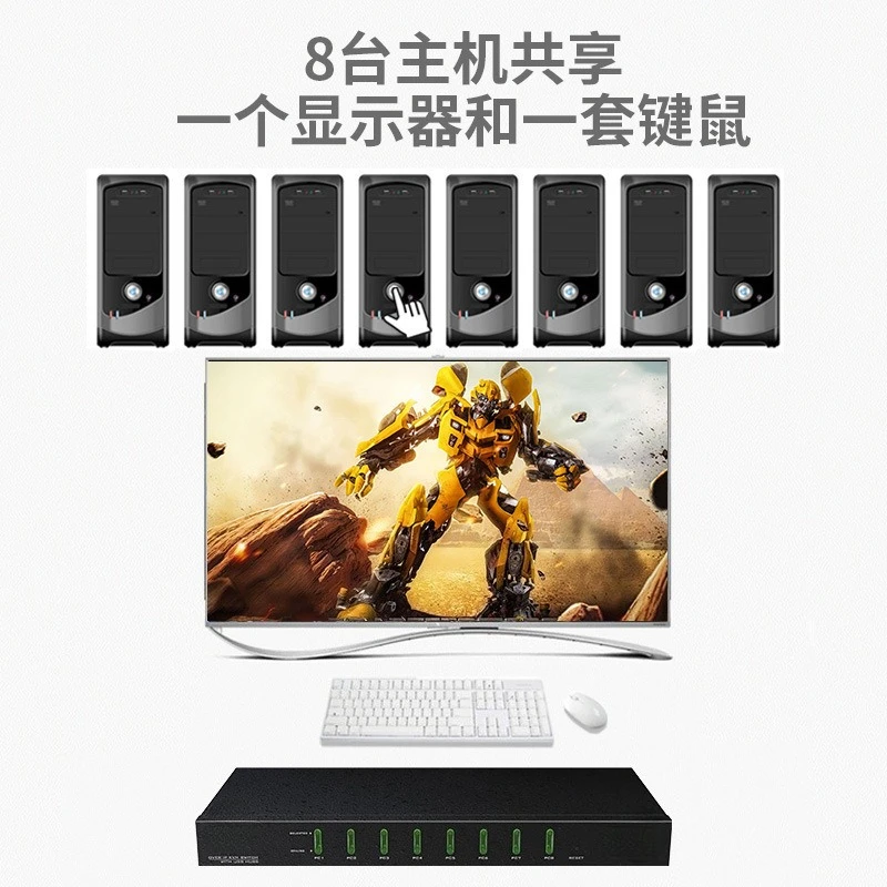 Switcher 8 in 1 out IP remote access control automatic cascading