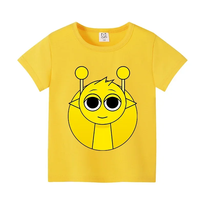 Game Sprunki Baby Cotton T Shirt clothes Cartoon Anime Boy Clothes Girl Tees Shirt Clothes Anime Kawaii Summer Tees Top Clothing