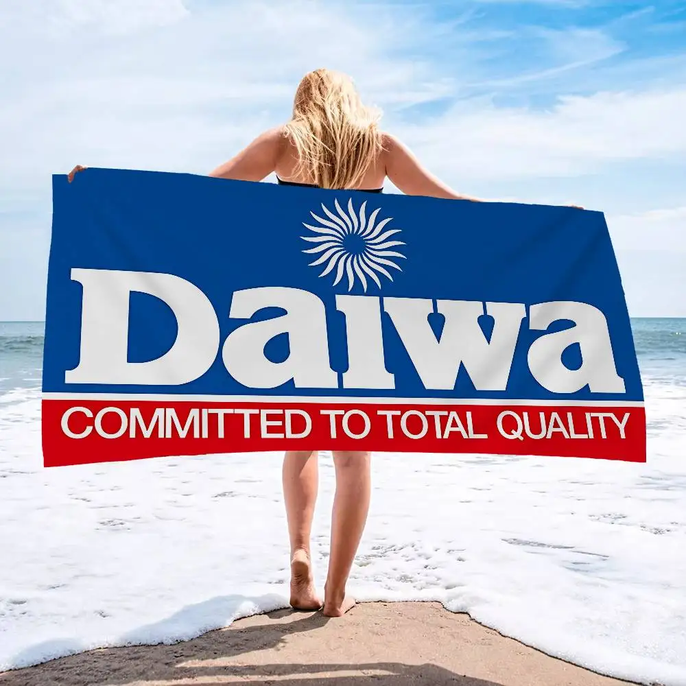 Fashion D-Daiwa Fishing Microfiber Beach Towel Absorbent Quick Dry Soft Yoga Swimming Resort Mountain Climbing Towel