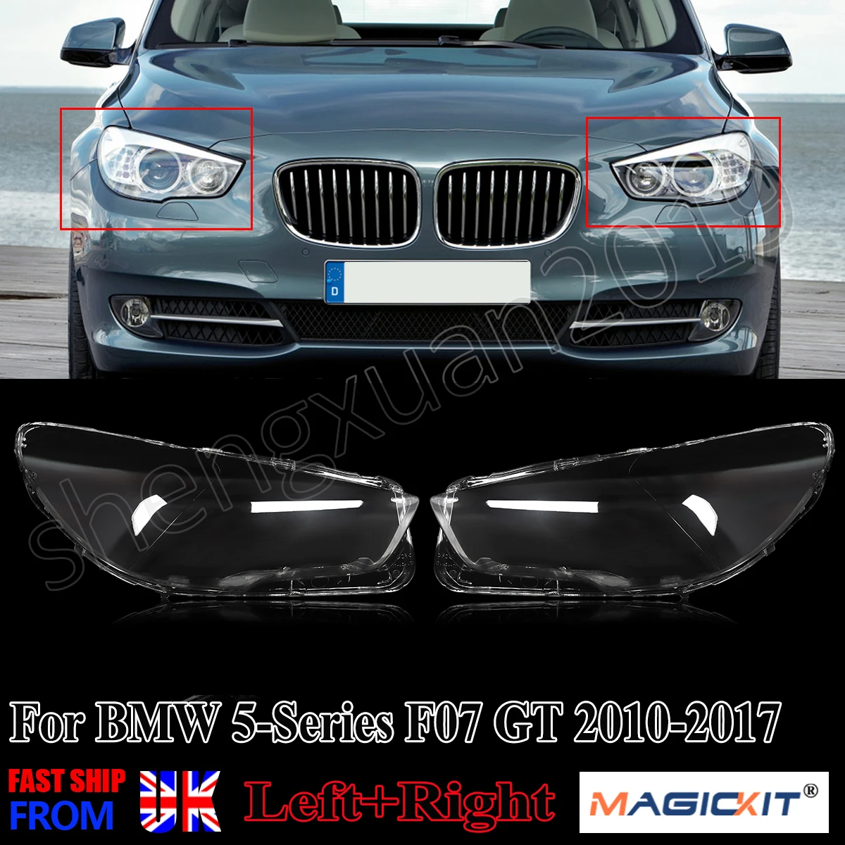 SAIQINGSP For Headlights Cover For BMW 5 series GT F07 2010-2017 535i 530i 525i 520i Clear Car Accessories Tools