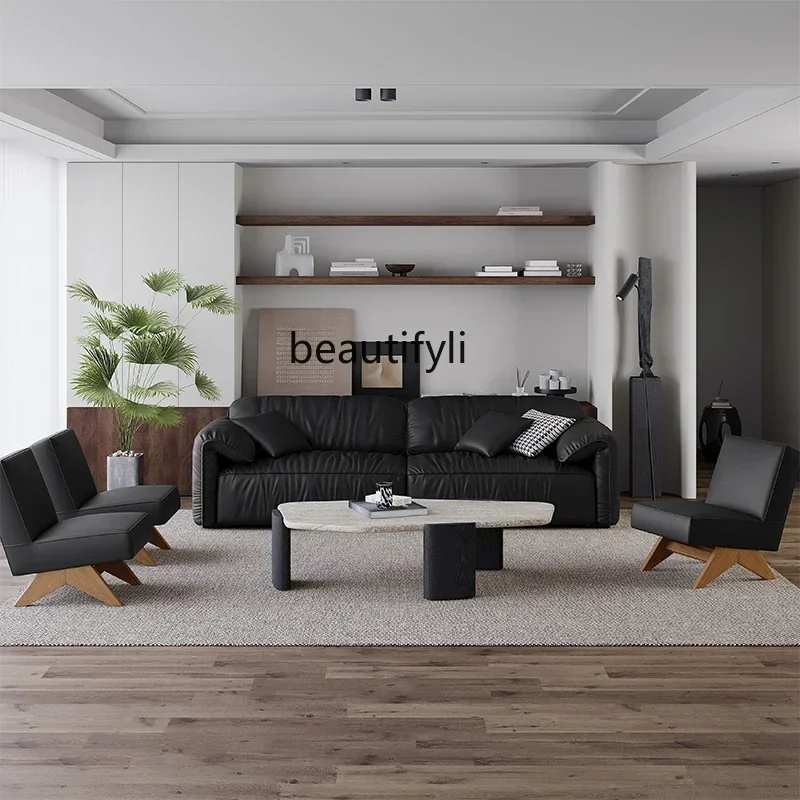 

CC Travertine coffee table living room home modern simple light luxury solid wood creative special-shaped small apartment tea ta