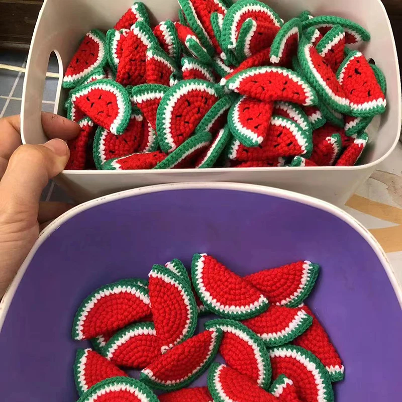 15 Stück Obst-Scheiben zum Häkeln, 5,2 cm/2,05 Zoll, Baumwollfaden, gestrickte Applikation, Penda, Nähzubehör, DIY-Haarspangen-Dekorationen – Detail 2