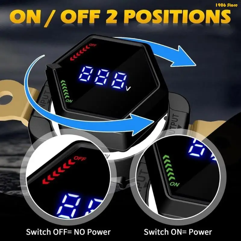 

U1JB Truck Battery Isolator Switches Easy Installation Indicators Battery Isolator Switches Digital Display