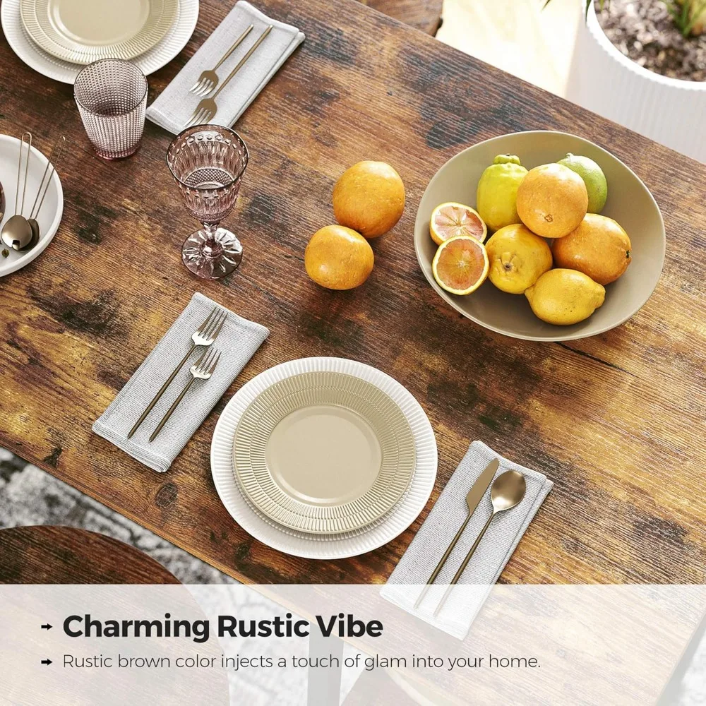 Bar Table with Sturdy Metal Frame, Easy Assembly, Industrial Design, 23.6 x 42.9 x 39.4 inches, Rustic Brown