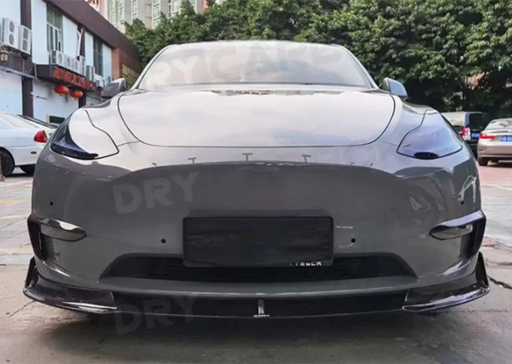 Carbon Fiber Front Bumper Lip Spoiler Diffuser Chin For Tesla Model Y FRP Front Bumper Chin Lip Spoiler BodyKit