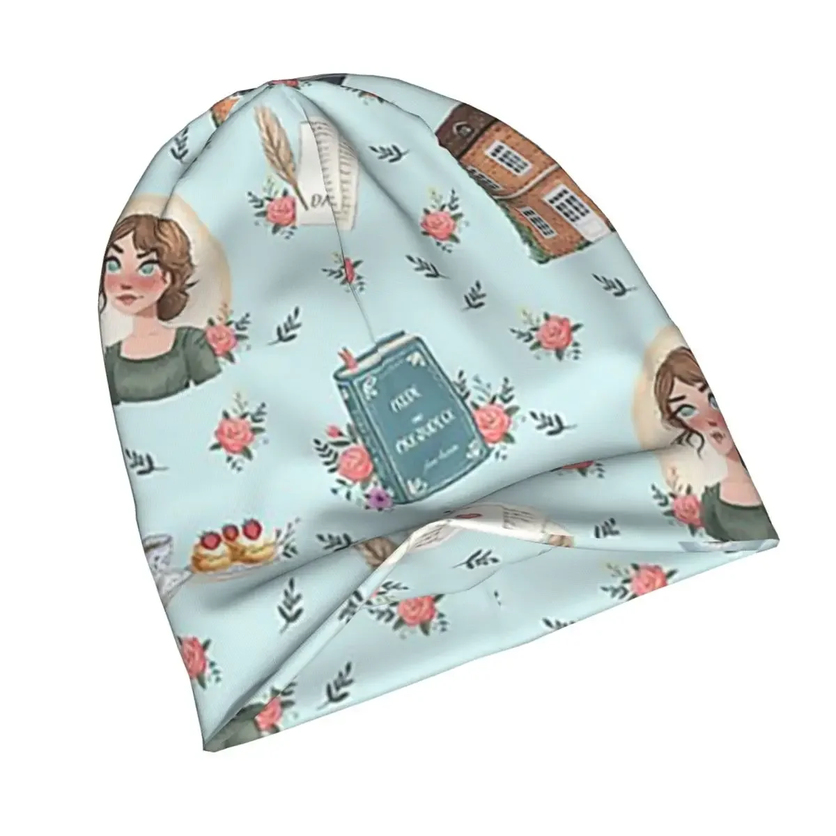 Orgulho e Preconceito - Jane Austen Inspiration Boné de malha quente Moda Bonnet Chapéu Outono Inverno Gorros Chapéus para adultos unissex