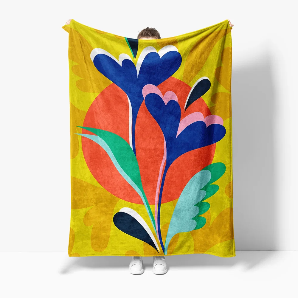 

Яркое флисовое одеяло с абстрактным геометрическим принтом, диван-кровать, декоративная наволочка, подарок