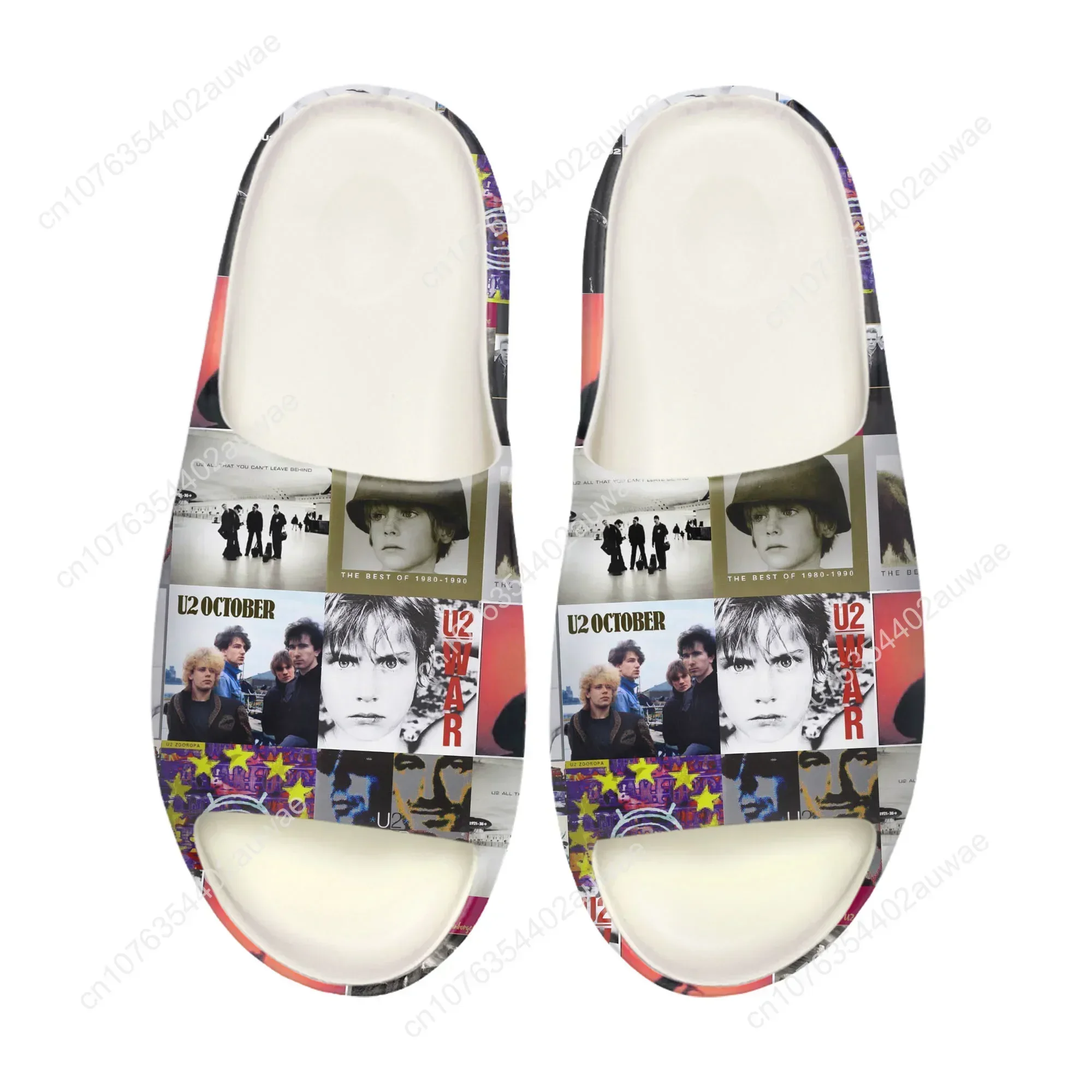 

U2 Rock Band Soft Sole Sllipers Home Clogs Step on Water Shoes Mens Womens Teenager Customize Bathroom Beach on Shit Sandals