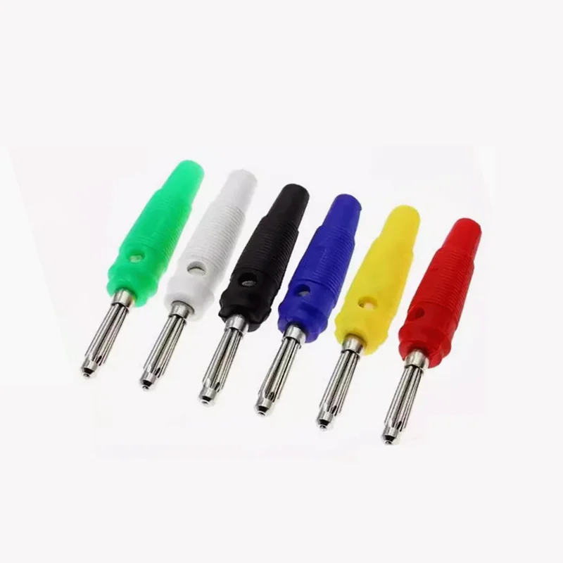 5pcs 4mm 32A High Current Solderless Screw Side Stackable Banana Plug Connector Copper