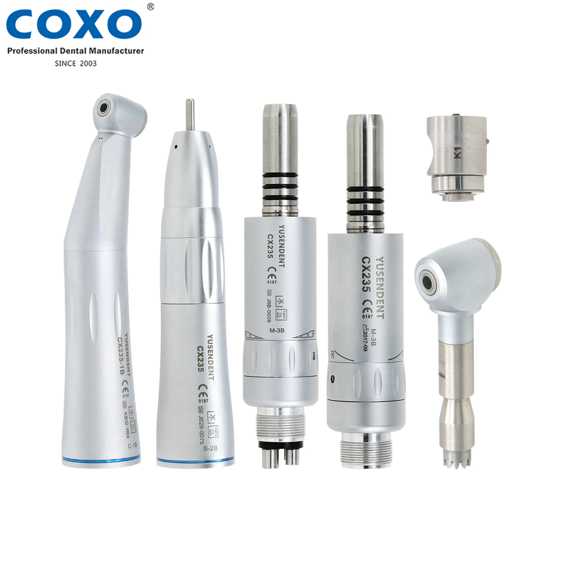 

COXO YUSENDENT Dental Low Speed 1:1 Inner Water Contra Angle/Straight/Air Motor Handpiece Spare Head/Air Rotor CX235