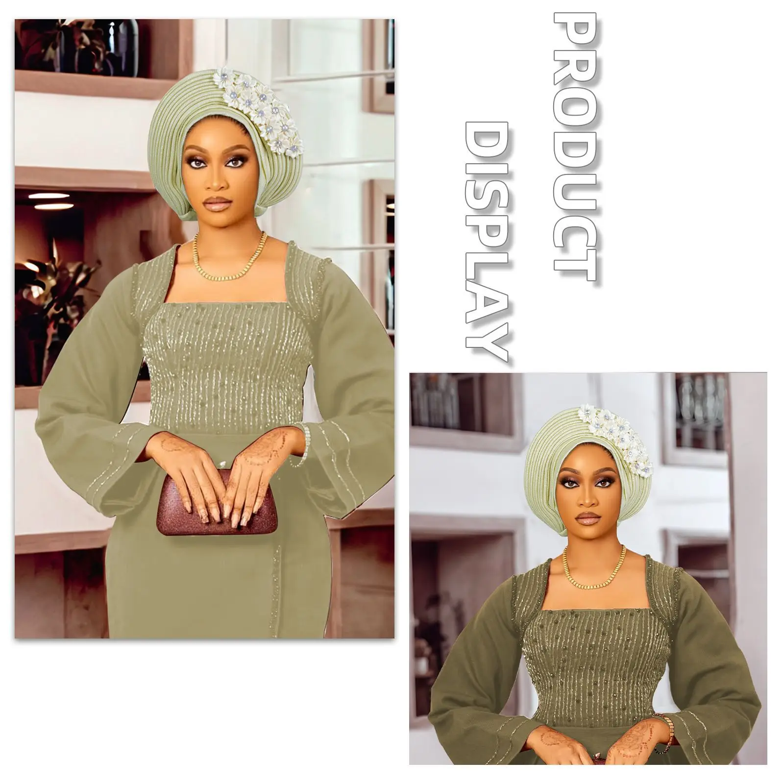Nigeria Head Ties with Flowers Already Made Auto Gele Women Head Wraps for Wedding Party 2025 New African Headtie Turban